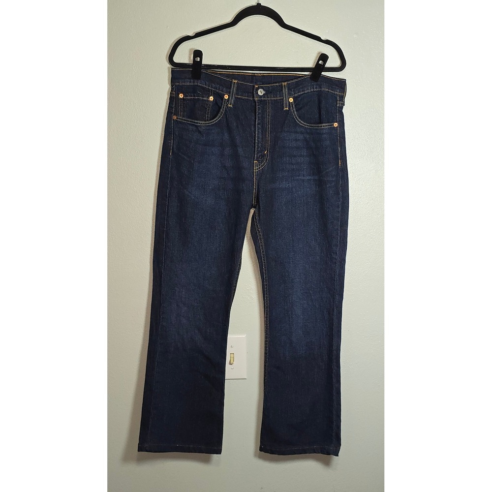 Levis 527 Slim Bootcut Jeans 34x30 Dark Indigo Blue Denim Mid Rise